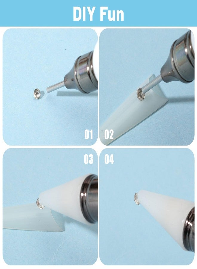 beinkmake 6Pcs Beadable Rhinestone Picker Dotting Pen Rhinestone Adding Dual-ended Beadable Handle DIY Nail Art Decoration Tool for Pick Up and Place Gems Crystals - Image 4